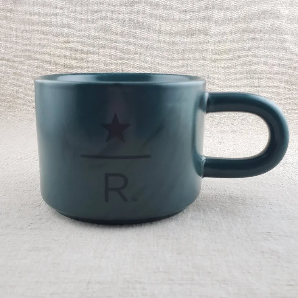 RARE 2019 Starbucks Reserve Matte & Glossy Green Coffee Mug Set *SAMPLES*